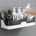 Adhesive Storage Rack, Wall Mounted Plastic Shelf Organizer for Bathroom