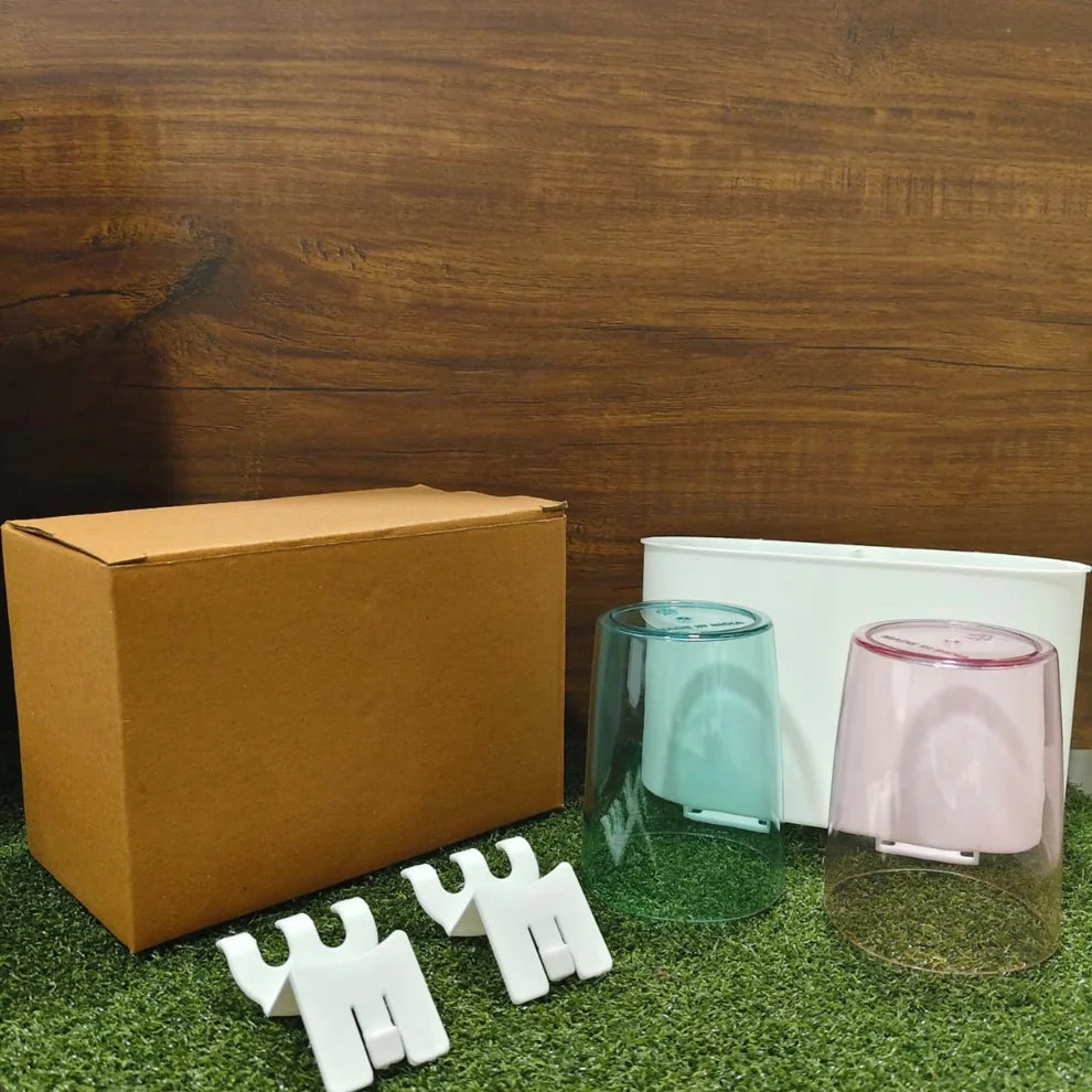 Self adhesive Toothbrush Holder 2 cup set